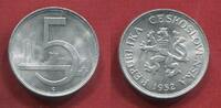 Tschechoslowakei 5 Kronen Aluminium 1952 selten, schwer zu bekommen, Rare Type f. Stempelglanz winz.
