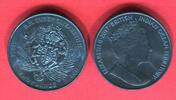 British Indian Ocean Territory 2 Pounds - 2 Pfund Titanmünze - Titan H.M. Queen Elizabeth 1952-2017 Sapphire Jubilee Titanium - Wappen -