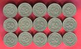 BRD 15 x 50 Pfennig Lot Konvolut 15 Stück - Bank Deutscher Laender -