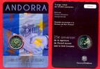 Andorra 2 Euro Gedenkmünze 2015 25 Jahre Zollunion Prägefrisch in Coincard