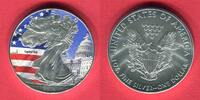 USA 1 Dollar Silbermünze - Silver Eagle - 1 oz 2014 Colorierte Liberty - Capitol Hill Stempelglanz Farbmünze mit Kapsel