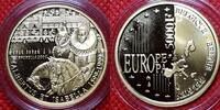 Belgien Belgium 5000 Francs Gold Kulturhauptstadt Europas Brüssel Albert und Isabella Reeded Edge Riffelrand -