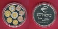 Portugal Gedenkprägung Medaille Silber-Medaille mit Eurostaatenmünzen PORTUGAL (Münzen auf Medaille geprägt) -