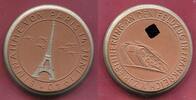 Deutschland Germany 1933 - 1945 Porzellan Medaille Braun Teilversilbert Meissner Einnahme von Paris, Erinnerung Frankreich Feldzug Eifelturm Panzer Rar -