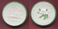 Deutschland Germany 1933 - 1945 Porzellanmedaille weiß Meissner Grüne Ornamente Afrikafeldzug Panzer vor Palmen England Schlagen -