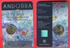 Andorra 2 Euro Gedenkmünze 2018 70 Jahre Deklaration der Menschenrechte Prfr in Coincard