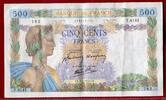 Frankreich France 500 Francs Banknote 16. 7. 1942 La Paix Type Peace -