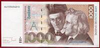 BRD Bundesrepublik Deutschland, FRG, Germany 1000 DM Banknote Geldschein 1. 10. 1993 Gebrüder Grimm Wörterbuch Serie AG Seltenes Jahr Rare Year k...