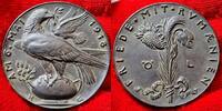 Germany Deutschland Karl Götz Medaille Eisen Gußmedaille geschwärzt Frieden mit Rumänien Peace with Romania Öl Oil -