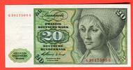 Western Germany FRG Bundesrepublik Deutschland 20 DM Deutsche Mark Banknote Elisabeth Tucher Dürer Geige mit Bogen, Klarinette Erste Serie G ... G -