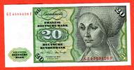Western Germany FRG Bundesrepublik Deutschland 20 DM Deutsche Mark Banknote 1970 Elisabeth Tucher Dürer Geige mit Bogen, Klarinette Erste Serie G...