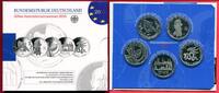 Deutschland 5 x 10 Euro Silbermünzen Silbergedenkmünzenset mit diversen Motiven -