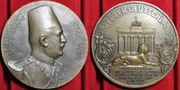 Ägypten Egypt Germany Bronzemedaille Rand Edge Bronze King Fuad I. 1868-1936 Staatsbesuch 1929 in Deutschland von Vernier/Bezner -