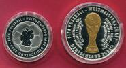 10 Euro Silbermünze & Silbermedaille 2003 Deutschland FIFA Fußball-Weltmeisterschaft 2006 (inkl. 24-Karat Goldveredelung) Spiegelglanz in Kapseln...