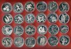 Div. Länder Sammlung von 24 Silbermünzen Kollektion anlässlich der Olympiade 1996 in Atlanta