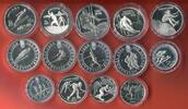 Div. Länder Sammlung von 14 Silbermünzen Kollektion anlässlich der Winterspiele 1994