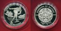 Bhutan 300 Ngultrum Silbermünze Olympische Winterspiele 1994 Eisschnelllauf -