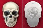 Republic of Palau 5 Dollar Silbermünze - Skulpturmünze Skull No. 1 - 3D Skelett Schädel -