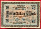 Deutschland Germany Memel Memelgebiet 75 Mark Windraftwerk Sägewerk WZ Watermark Konturen Ketten Chains -