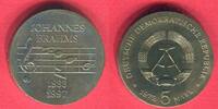 DDR 5 Mark Neusilber Gedenkmünze zum 75. Todestag von Johannes Brahms 1833 - 1897 -