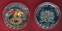 Benin 500 Francs CFA Silbermünze Jahr des Drachen - 1/2 Unze Silber mit Farbauflage
