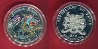 Benin 1000 Francs CFA Silbermünze Jahr des Drachen - 1 Unze Silber mit Farbauflage
