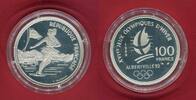 Frankreich 100 Francs Silbermünze Eiskunstlaufpaar - Olympische Winterspiele 1992 Albertville -