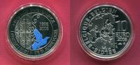 Belgien 10 Euro Silbergedenkmünze Maurice Maeterlinck - Der blaue Vogel (1908-2008, m. Farbapplikation) -