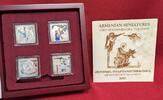 Armenien 4 x 1000 Dram - jeweils 1 oz Proof Silver Coins Armenian Miniatures - A Set of Commemorative Coins - Gospel Scenes -