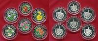 Kuba Cuba 5 x 10 1 x 5 Pesos Flora der Karibik Farbmünzen 1997 Flora Del Caribe Serie Pflanzenmotive
