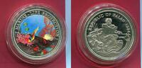 Palau 5 Dollars Silbermünze mit Farbauflage Schutz der Meeresfauna - Ozean und Fische -