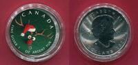 Kanada 5 Dollars Silbermünze Maple Leaf - Rudolph (1 oz, m. Farbauflage) -