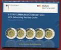 5 x 2 Euro Gedenkmünzen 2023 A,D,F,G,J Deutschland, BRD 1275. Geburtstag Karl der Große Spiegelglanz in Blister und Folder, OVP