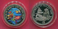 Palau 1 Dollar Cu-Ni-Münze Marine-Life Protection - Korallenriff (m. Farbapplikation) -