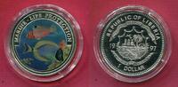 Liberia 1 Dollar Cu-Ni-Münze Marine-Life Protection - Meeresmotiv (m. Farbapplikation) -