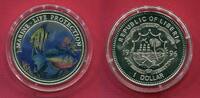Liberia 1 Dollar Cu-Ni-Münze Marine-Life Protection - Meeresmotiv (m. Farbapplikation) -