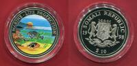 Somalia 10 Dollars Cu-Ni-Münze Marine-Life Protection - Meeresmotiv Fische (m. Farbapplikation) -