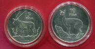 Botswana 5 Pula & 10 Pula Silbermünzen Antilope & Klippspringer -