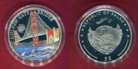 Palau 5 Dollars Silbermünze teilcoloriert World of Wonders - Golden Gate Bridge -