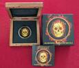 China 10 Yuan Silbermünze Burning Panda Skull - Black Ruthenium 24 KT Gold and Color - Brennender Schädel -