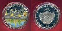 Palau 5 Dollars Silbermünze teilcoloriert World of Wonders - Angkor Wat -