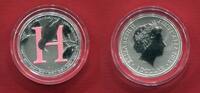 Australien Australia 1 Dollar Silbermünze teilcoloriert Alphabet-Collection - Buchstabe H / Letter H - Honeyeater -