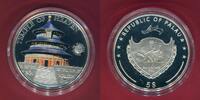 Palau 5 Dollars Silbermünze teilcoloriert World of Wonders - Temple of Heaven -