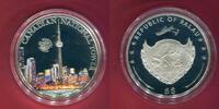 Palau 5 Dollars Silbermünze teilcoloriert World of Wonders - Canadian National Tower -