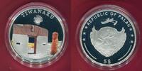 Palau 5 Dollars Silbermünze teilcoloriert World of Wonders - Tiwanaku -