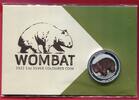 Australien 1 Dollar Silbermünze teilcoloriert Wombat (1 oz) -