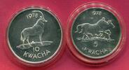 Malawi 5 Kwacha & 10 Kwacha Silbermünze Rappenantilope & Steppenzebra -