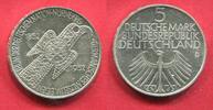 Bundesrepublik Deutschland, Germany FRG 5 DM Gedenkmünze Silber Germanisches Museum in Nürnberg Adlerfibel Erhaltung -