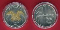 Andorra 1 Diner Silberunze Andorra Eagle -