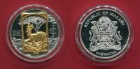 Malawi 50 Kwacha Cu-Ni-Münze Springbock Skulpturmünze (versilbert, mit 24-Karat-Teilvergoldung) -